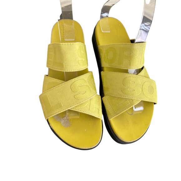 Sorel Womens Roaming Sport Slide Sandals Yellow Bolt & Black Casual Wear - Picture 6 of 15
